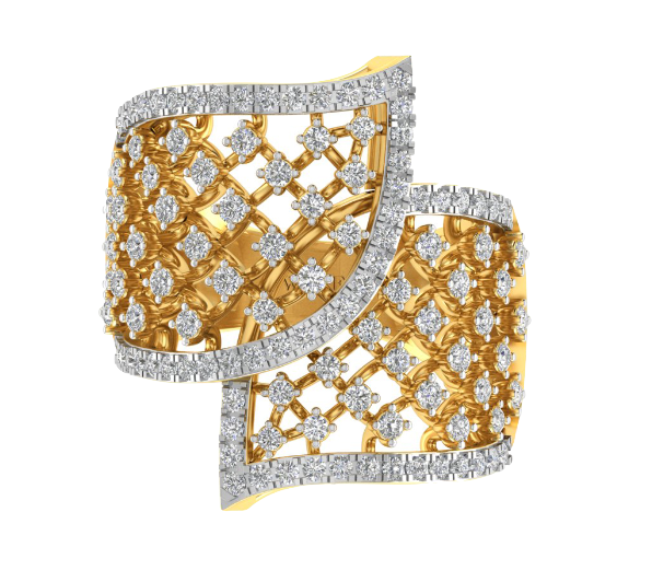 Graceful Design 18K Gold Diamond Ring  - JN030609-R101C