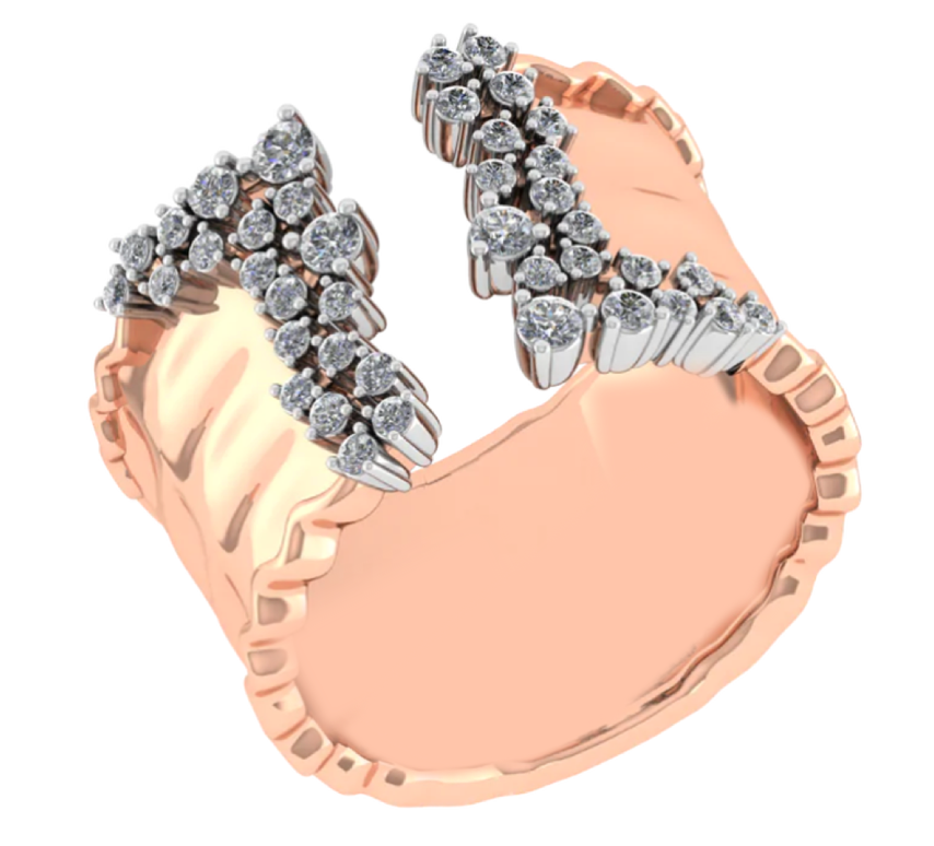 Beautiful 18K Gold Diamond Ring  -  JN030609-R147