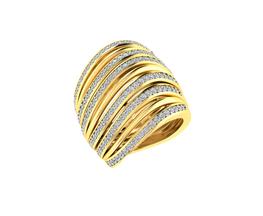 Graceful Design 18K Gold Diamond Ring  - JN030609-R101B