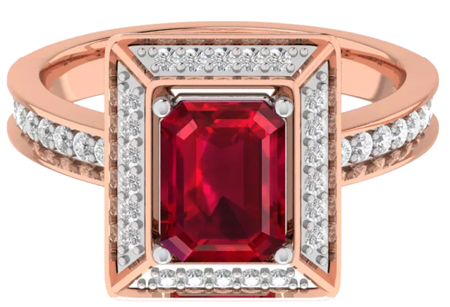 Sophisticated 18K Gold Diamond Stud Ring - JN030609-R182