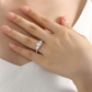 Luxury 3 Stud Diamond Ring Real 18K Gold 5d Hollow 2 Carat Moissanite Diamond in Centre & 2x 0.3ct Side Studs Ring -  JN030609-S1-R01
