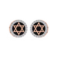18K Solid Gold Black Enamel Star Earrings -  JN030609-ER6
