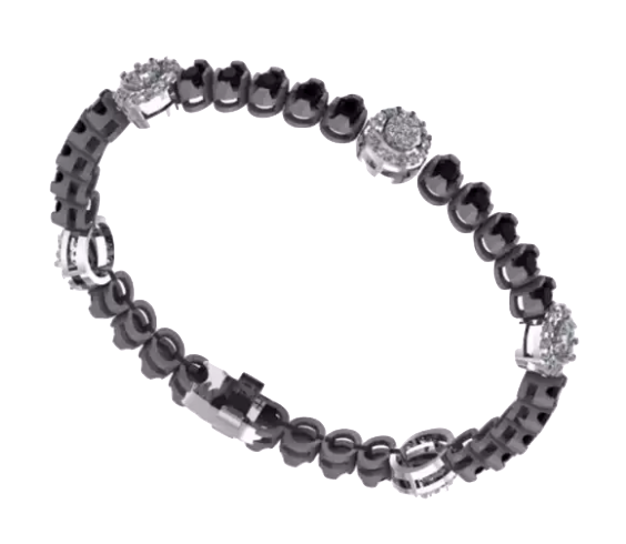 Trendy 18K Gold Diamond Bracelet - JN030609-BR66