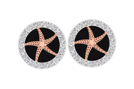 Trendy 18K Rose Gold Diamond Earring - JN030609-ER154