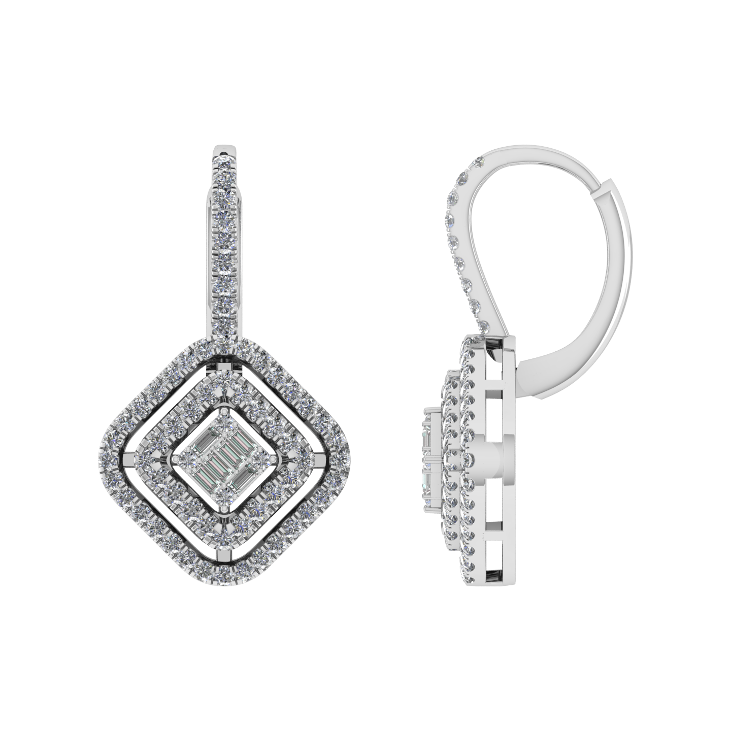 Elegant Design Natural Diamond Solid Gold Diamond Earrings - JN030609-ER13