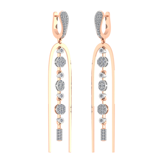 Pave Set- Modern Diamond Drop Earrings - JN030609-ER19