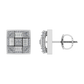 Square Diamond White Gold Earrings