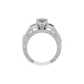 White 18K Gold Diamond Stud Engagement/Wedding Ring  -  JN030609-R207