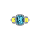 Luxury 18K Gold Triple Diamond Stud Ring  -  JN030609-R176