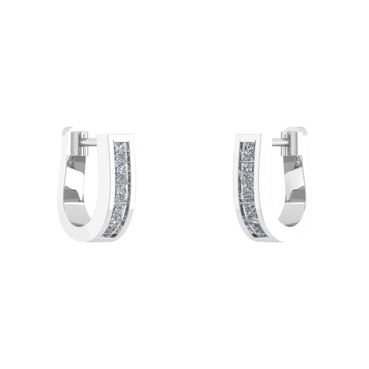 2.5 Ct Diamond 18K Gold Huggie Hoop Pave Set Earring - JN030609-ER29