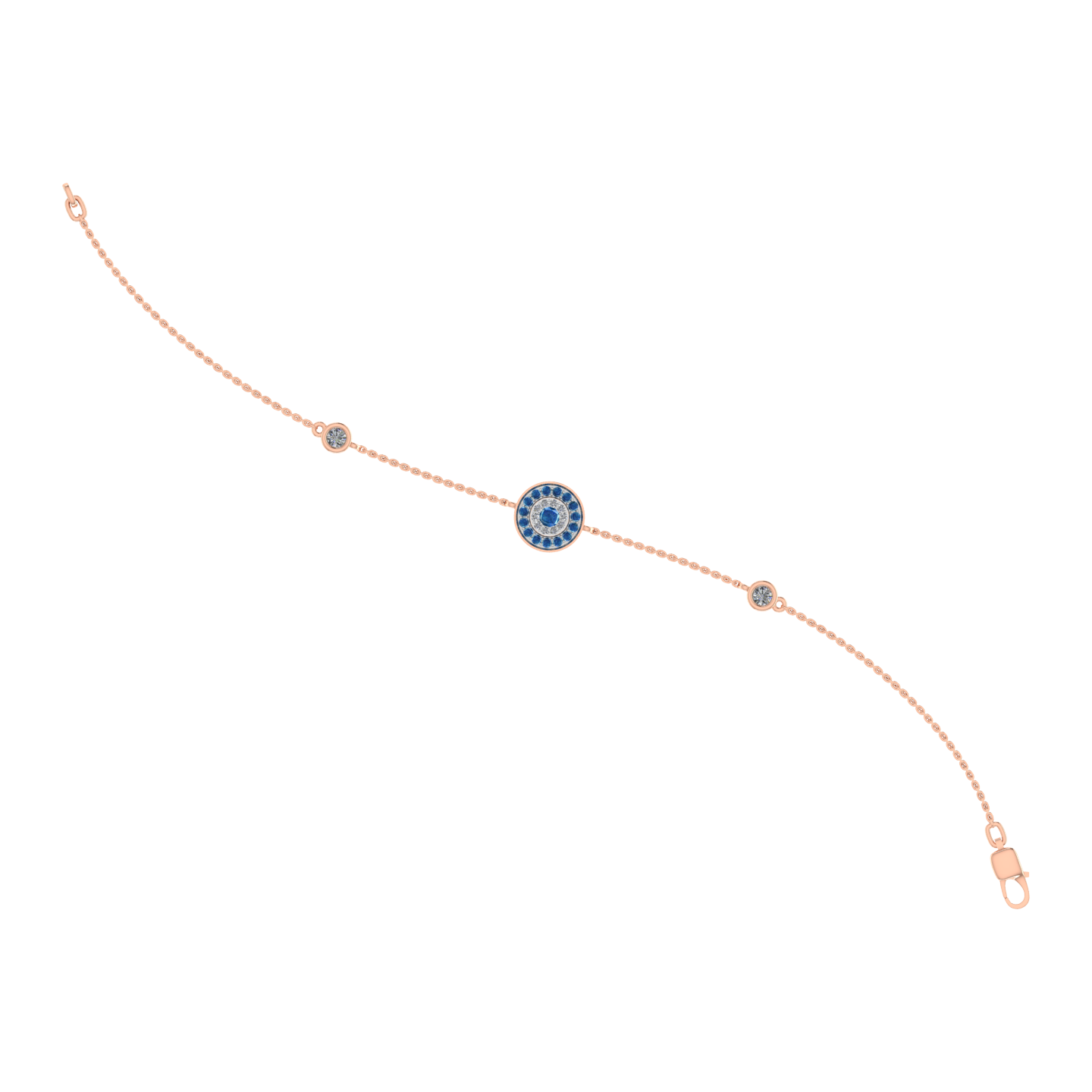 Luxury 18k Gold Real Natural Diamond  Bracelet - JN030609-BR4