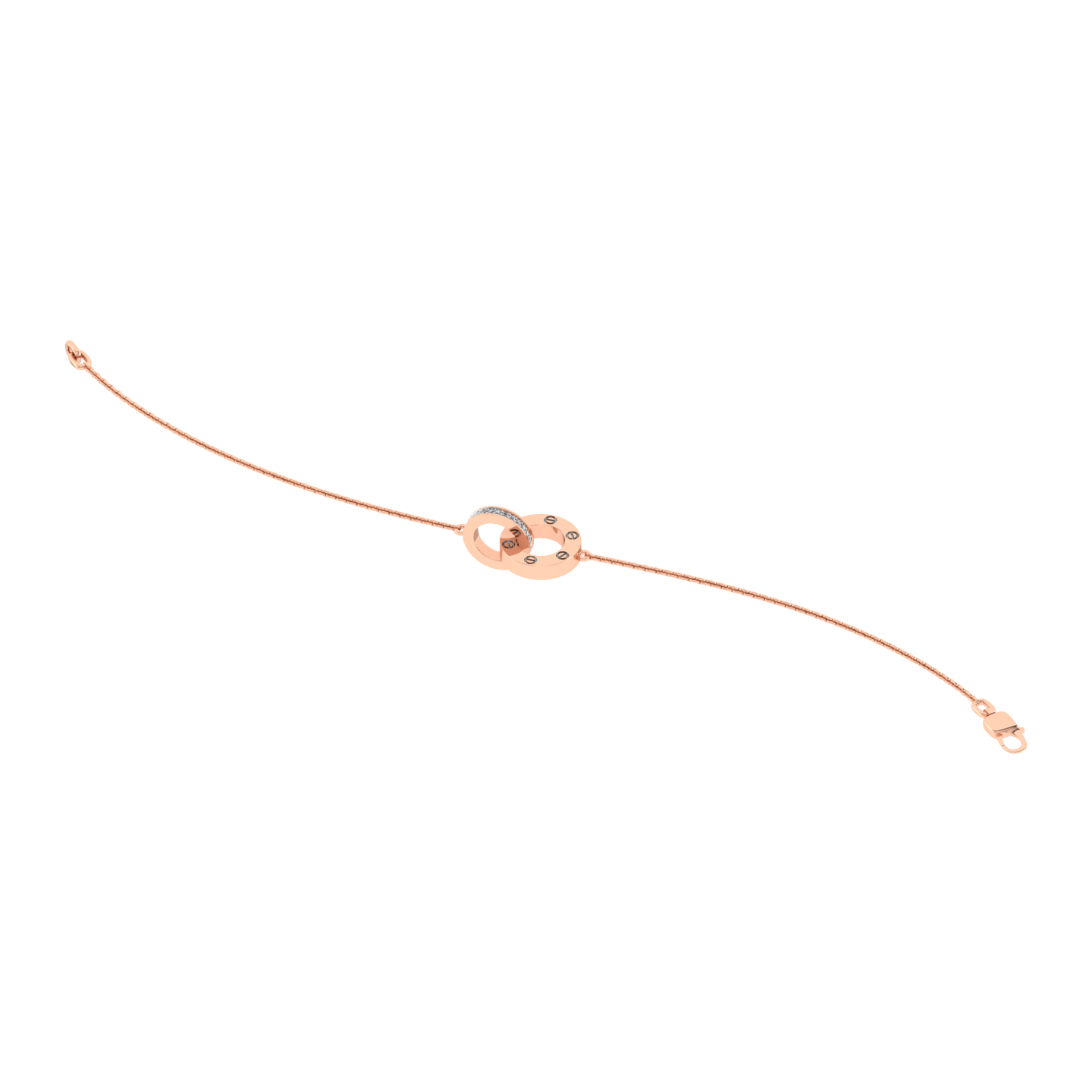 Luxury 18k Gold Real Natural Diamond  Bracelet - JN030609-BR5