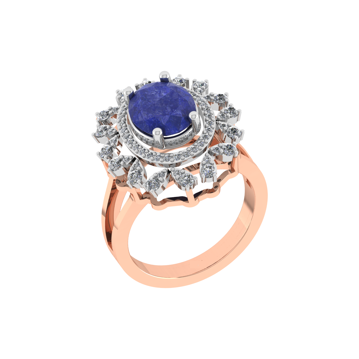 Royal Design 18K Gold Diamond Ring  -  JN030609-R130