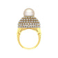 Pearl and Diamonds Custom Beautiful 18K Gold Ring  -  JN030609-R46