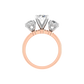 Rose 18K Gold Diamond Triple Stud Ring  -  JN030609-R47