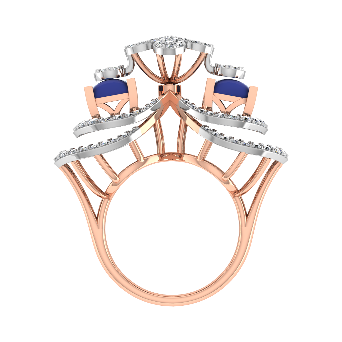 Beautiful Royal Design 18K Gold Diamond Ring  - JN030609-R77