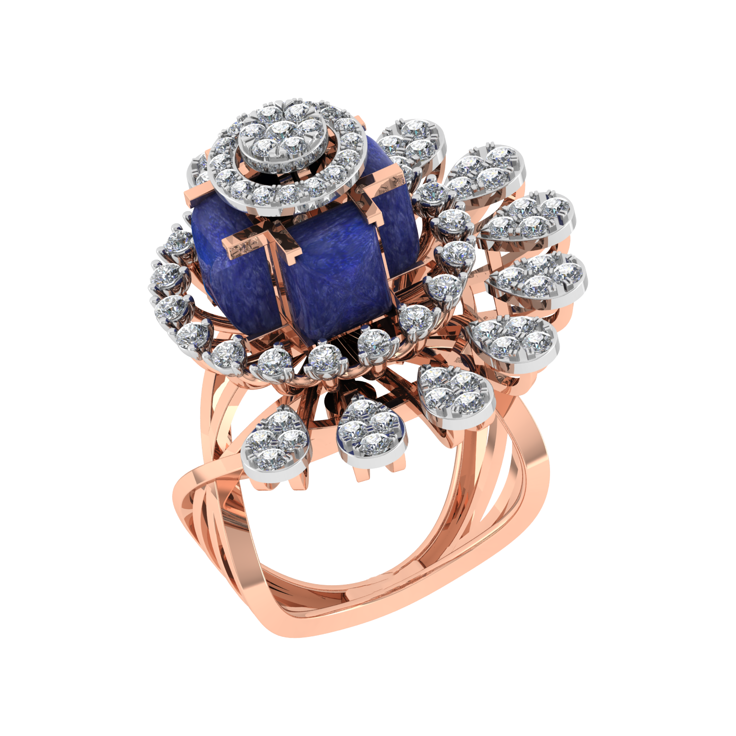 Graceful Custom 18K Gold Diamond Ring  - JN030609-R95
