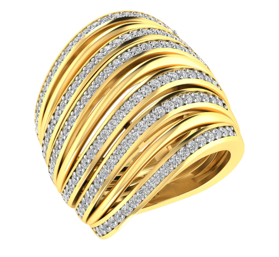 Graceful Design 18K Gold Diamond Ring  - JN030609-R101B