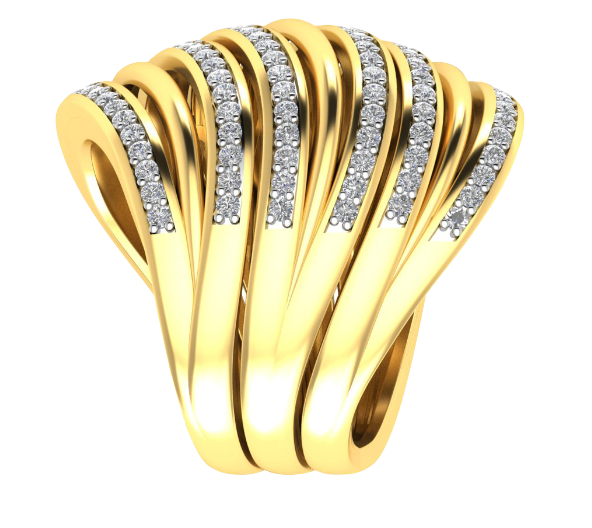 Graceful Design 18K Gold Diamond Ring  - JN030609-R101B