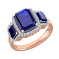 Luxury Design 18K Gold Triple Stud Diamond Ring  - JN030609-R101E
